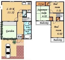 ブリージングタウン百草園の物件間取画像